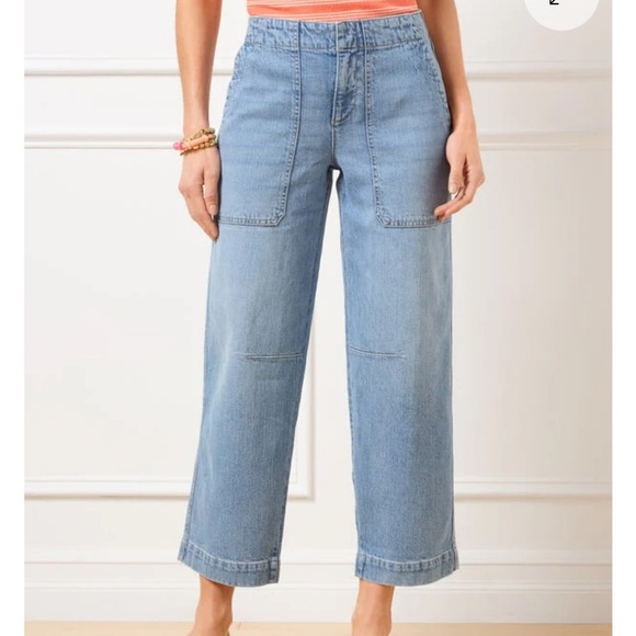 Talbots jeans Straight Crop denim Milania wash size 12 P - Picture 1 of 8